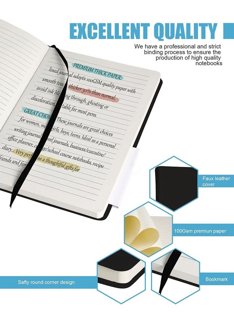 موثوقية التنبؤ دفتر يوميات مبطن، 192 صفحة دفتر يوميات مبطن، دفاتر يومية مسطرة، دفاتر يومية مسطرة A5 مسطرة للكتابة في الكلية، دفاتر ملاحظات بغلاف مقوى بمحتويات للعمل، والمدرسة، والنساء، والرجال - Image 3