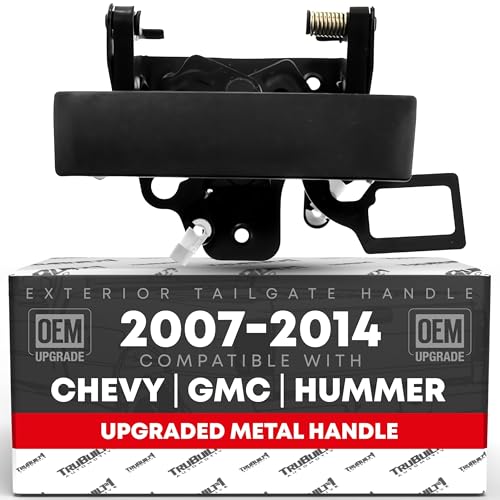 T1A Tailgate Handle Compatible with 20072014 Silverado 1500 2500 HD 3500 HD 0714 GMC Sierra 1500 2500 HD 3500 HD 0910 Hummer H3T Black OEM 20928119 20880358 - Image 1