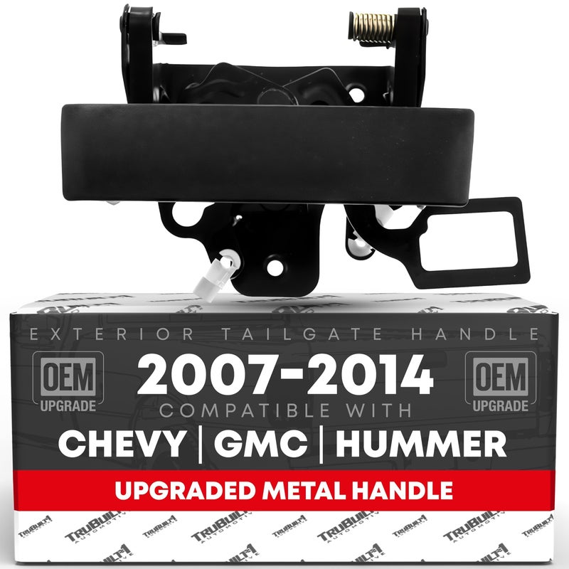 T1A Tailgate Handle Compatible with 20072014 Silverado 1500 2500 HD 3500 HD 0714 GMC Sierra 1500 2500 HD 3500 HD 0910 Hummer H3T Black OEM 20928119 20880358 - Image 2