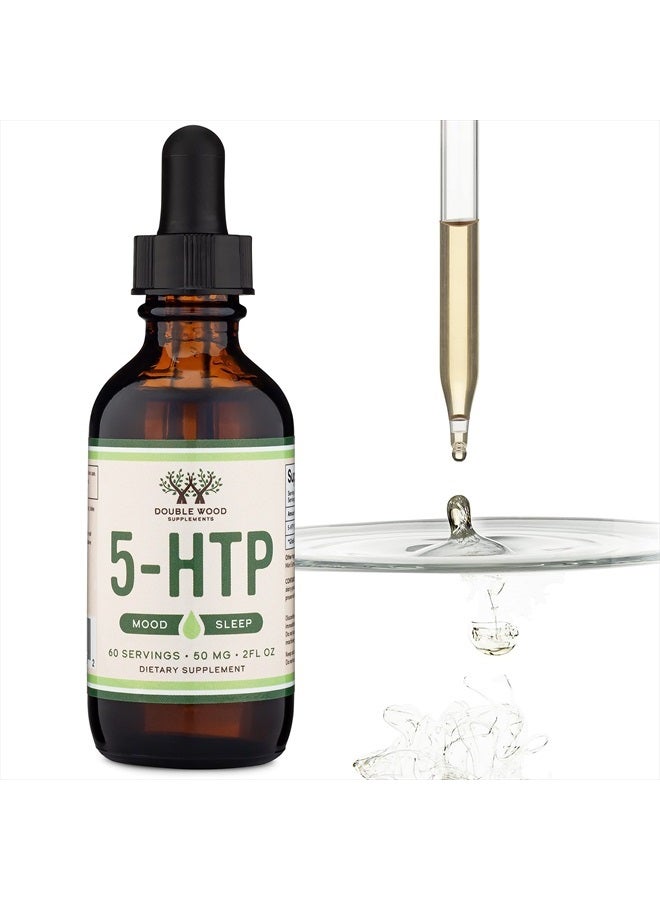 Double Wood Supplements قطرات 5HTP السائلة - أكثر امتصاصًا وفعالية من كبسولات 5 HTP (60 حصة من 50 ملغ 99%+ 5-HTP) مكمل السيروتونين للمزاج والنوم والاسترخاء (مصنوع في الولايات المتحدة الأمريكية) من دابل وود - Image 2