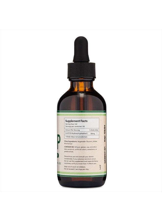 Double Wood Supplements قطرات 5HTP السائلة - أكثر امتصاصًا وفعالية من كبسولات 5 HTP (60 حصة من 50 ملغ 99%+ 5-HTP) مكمل السيروتونين للمزاج والنوم والاسترخاء (مصنوع في الولايات المتحدة الأمريكية) من دابل وود - Image 3