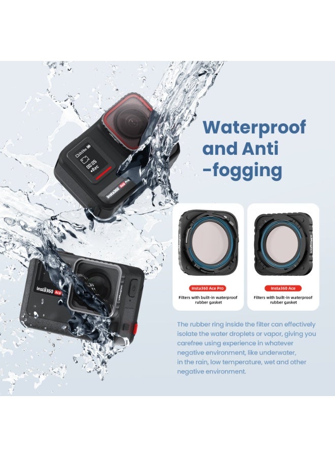 aMagisn فلتر ND وCPL مقاوم للماء متوافق مع Insta360 Ace – عدسة مزدوجة الطلاء مضادة للانعكاس، مع ختم مطاطي، مانع للضباب والصدمات، رؤية واضحة، تركيب آمن باستخدام المفتاح – ملحق عدسة كاميرا - Image 4