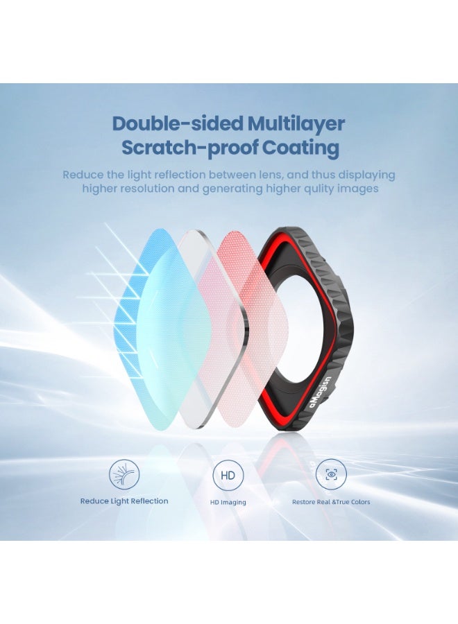 aMagisn فلتر ND وCPL مقاوم للماء متوافق مع Insta360 Ace – عدسة مزدوجة الطلاء مضادة للانعكاس، مع ختم مطاطي، مانع للضباب والصدمات، رؤية واضحة، تركيب آمن باستخدام المفتاح – ملحق عدسة كاميرا - Image 3