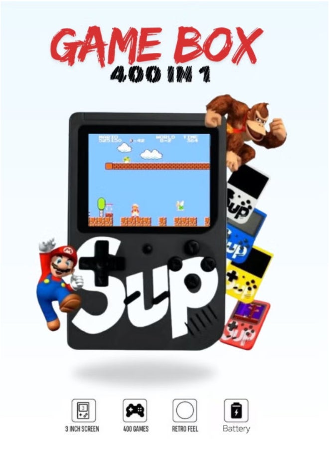 ساب جهاز ألعاب محمول للأطفال - 400 لعبة في 1 - مشغل ألعاب ريترو - لون أسود - Image 1
