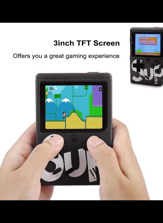 ساب جهاز ألعاب محمول للأطفال - 400 لعبة في 1 - مشغل ألعاب ريترو - لون أسود - Image 3