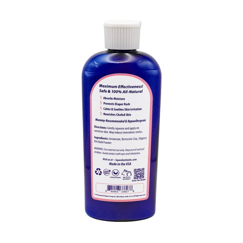 Squeaky Cheeks Baby Powder (5oz) | Organic | Unscented Talc-Free and All Natural Powder | Effective Relief from Rash Wetness and Itching | Also Ideal for Adults - Image 2