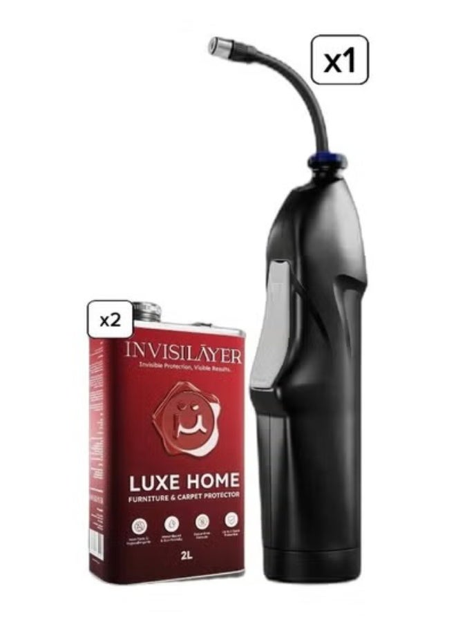Invisilayer Fabric Protector Spray 2L | Liquid & Stain Repellent Fabric & Leather Spray for Sofa, Car Seats, Baby Seats, Push Chairs, Upholstery, Carpet, Curtains & All Furniture Fabrics & Electric Sprayer – Battery Powered Handheld Spray Gun for Nano Coating ,Car Interior, Upholstery & Carpets - Fabric Spray Application – Portable Cordless Sprayer for Home & Auto Detailing Bundle - Image 1