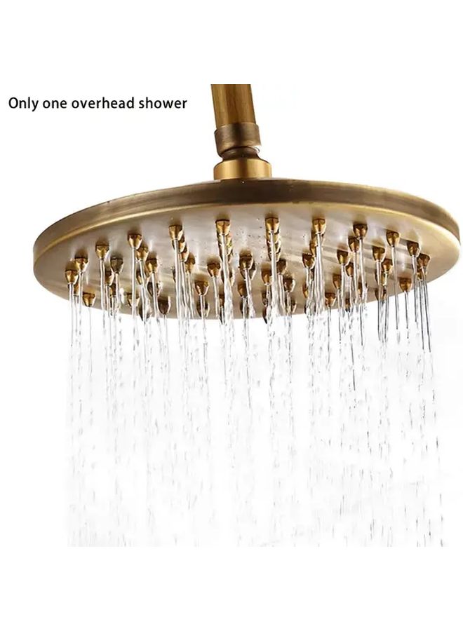 Vintage Golden Round Rainfall Shower Head Heavy Duty Ceiling Mount Easy Installation - Image 2