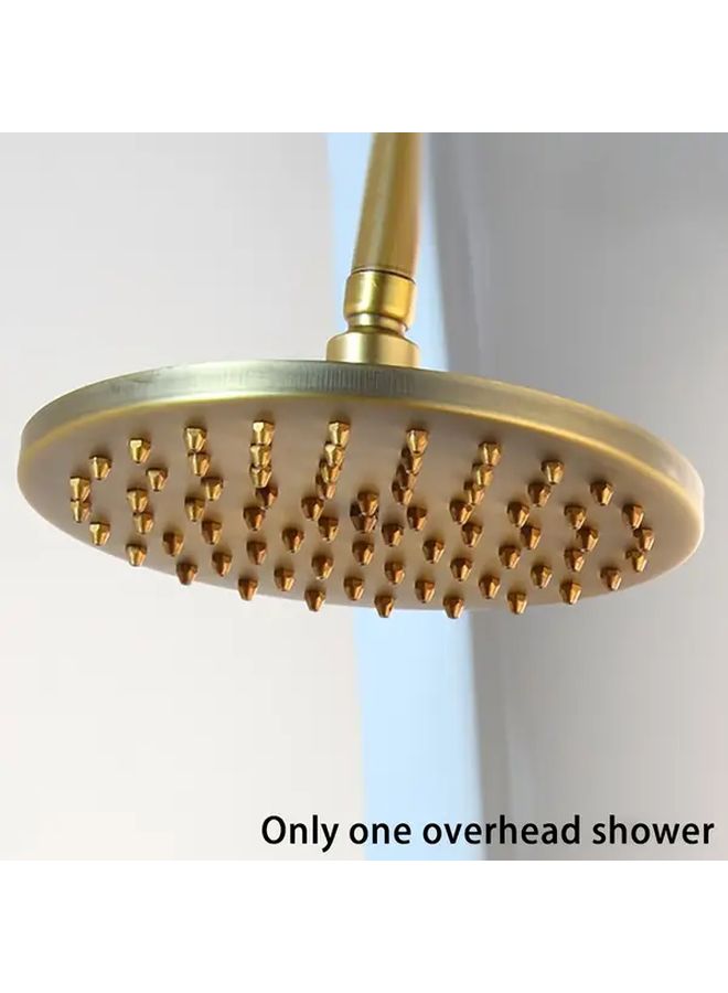 Vintage Golden Round Rainfall Shower Head Heavy Duty Ceiling Mount Easy Installation - Image 4