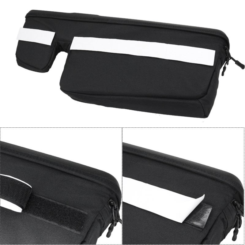 UTV Dashboard Storage Bag: Black 1680D Oxford Fabric, Waterproof Zipper Design, Tool Bag - Adhesive No-Drill Installation, Universal Compatibility for UTV Riders Outdoor Off-Road Use - Image 2