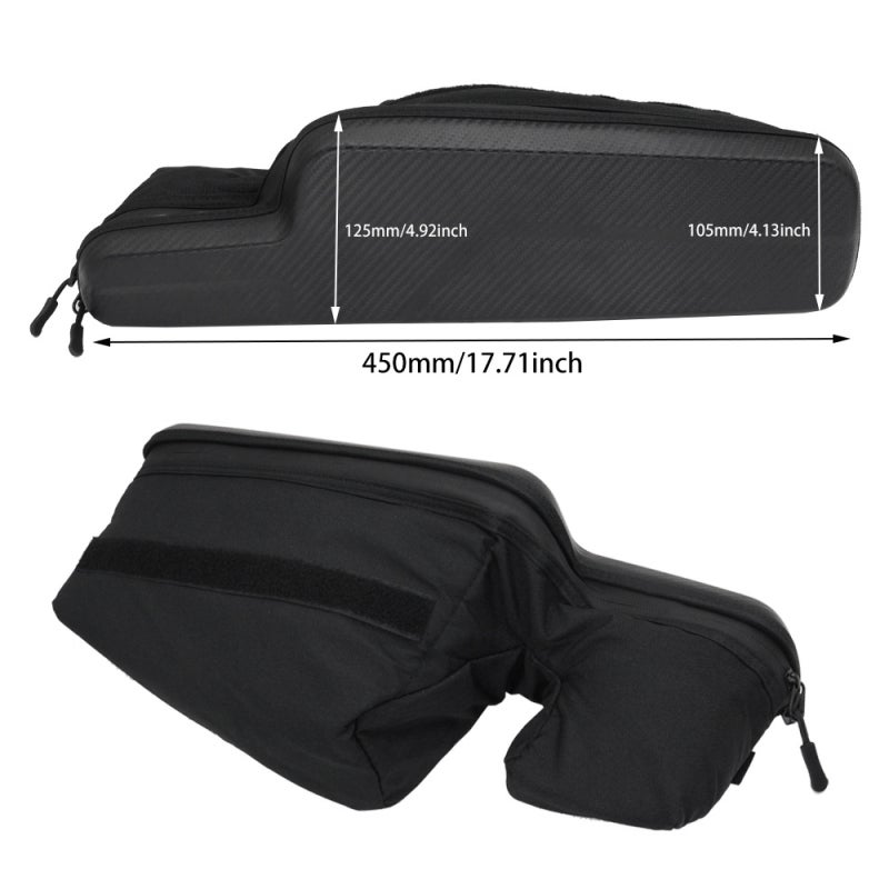 UTV Dashboard Storage Bag: Black 1680D Oxford Fabric, Waterproof Zipper Design, Tool Bag - Adhesive No-Drill Installation, Universal Compatibility for UTV Riders Outdoor Off-Road Use - Image 5