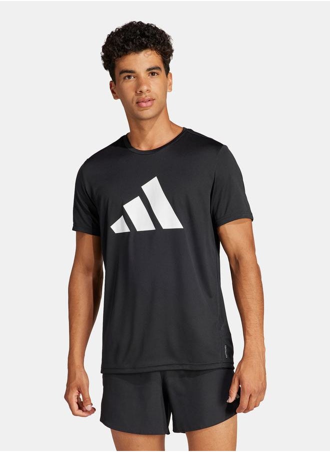 Adidas - Run It Logo Print Active T-shirt - Image 1
