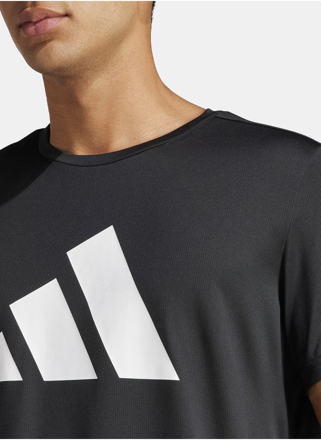 Adidas - Run It Logo Print Active T-shirt - Image 1