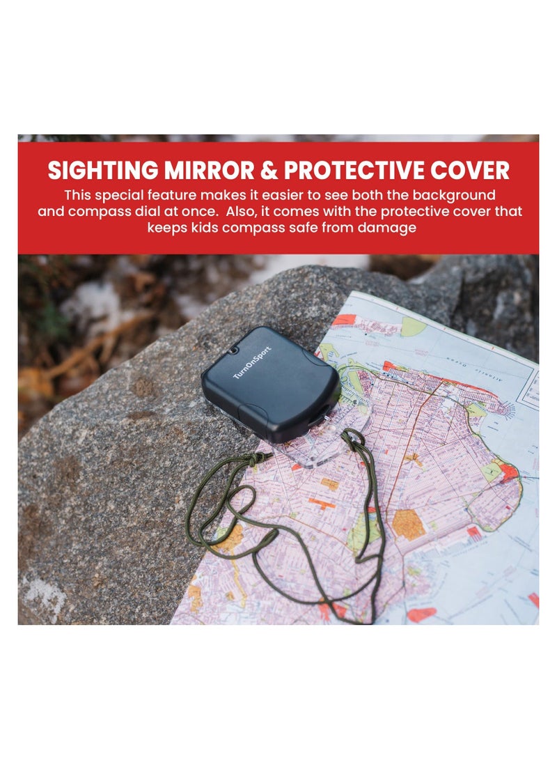 Y&D Sighting Compass Mirror Adjustable Declination, Boy Scout Survival Camping, Base Plate Kids Navigation, Orienteering Hiking Map Read Military Backpacking Clinometers - Image 5