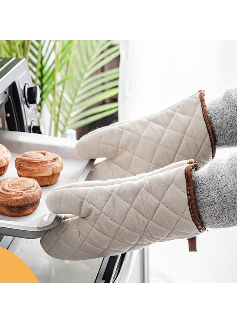 1 Pair Checkered Pattern Baking Insulation Gloves Oven Microwave Oven Gloves Heat Resistant and Heat-resistant Oven Gloves - Image 1