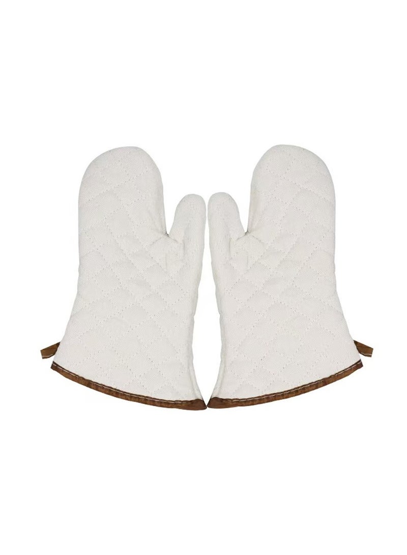 1 Pair Checkered Pattern Baking Insulation Gloves Oven Microwave Oven Gloves Heat Resistant and Heat-resistant Oven Gloves - Image 2