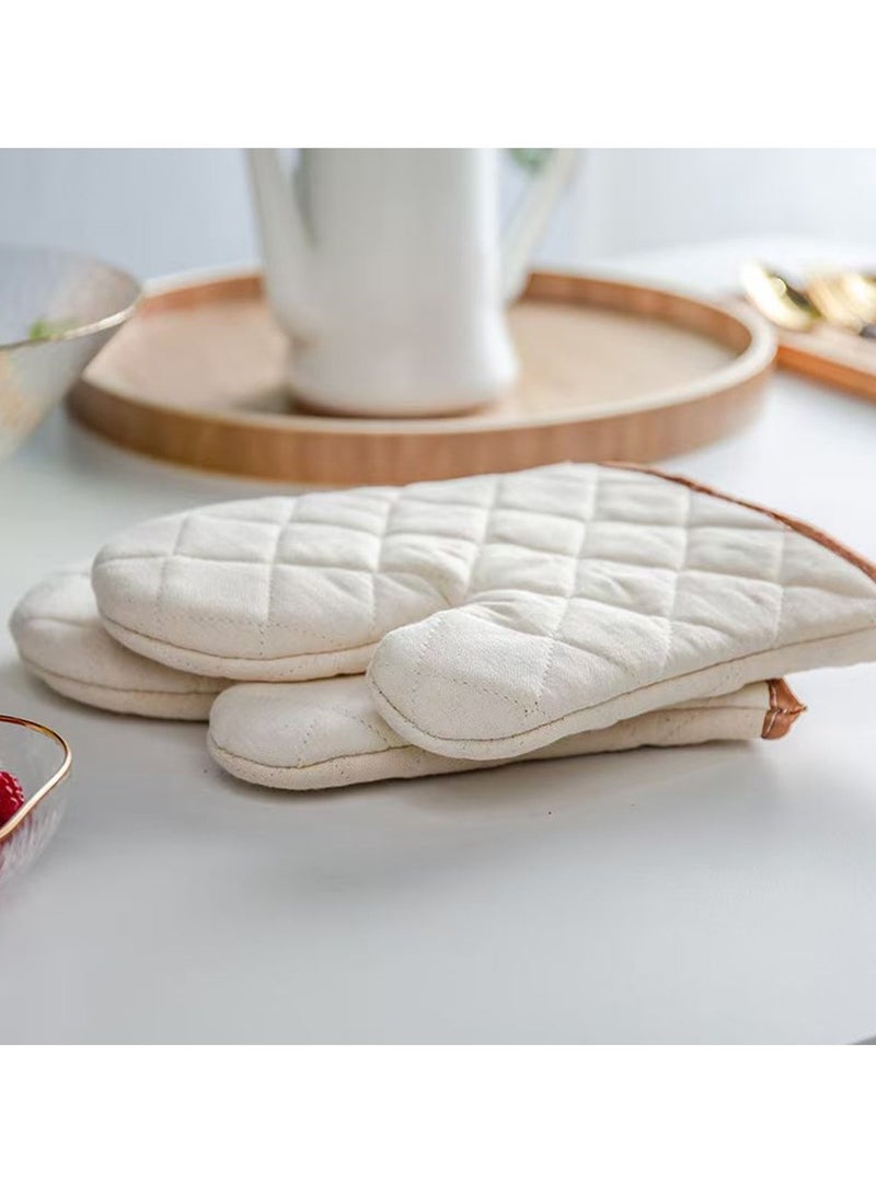 1 Pair Checkered Pattern Baking Insulation Gloves Oven Microwave Oven Gloves Heat Resistant and Heat-resistant Oven Gloves - Image 4