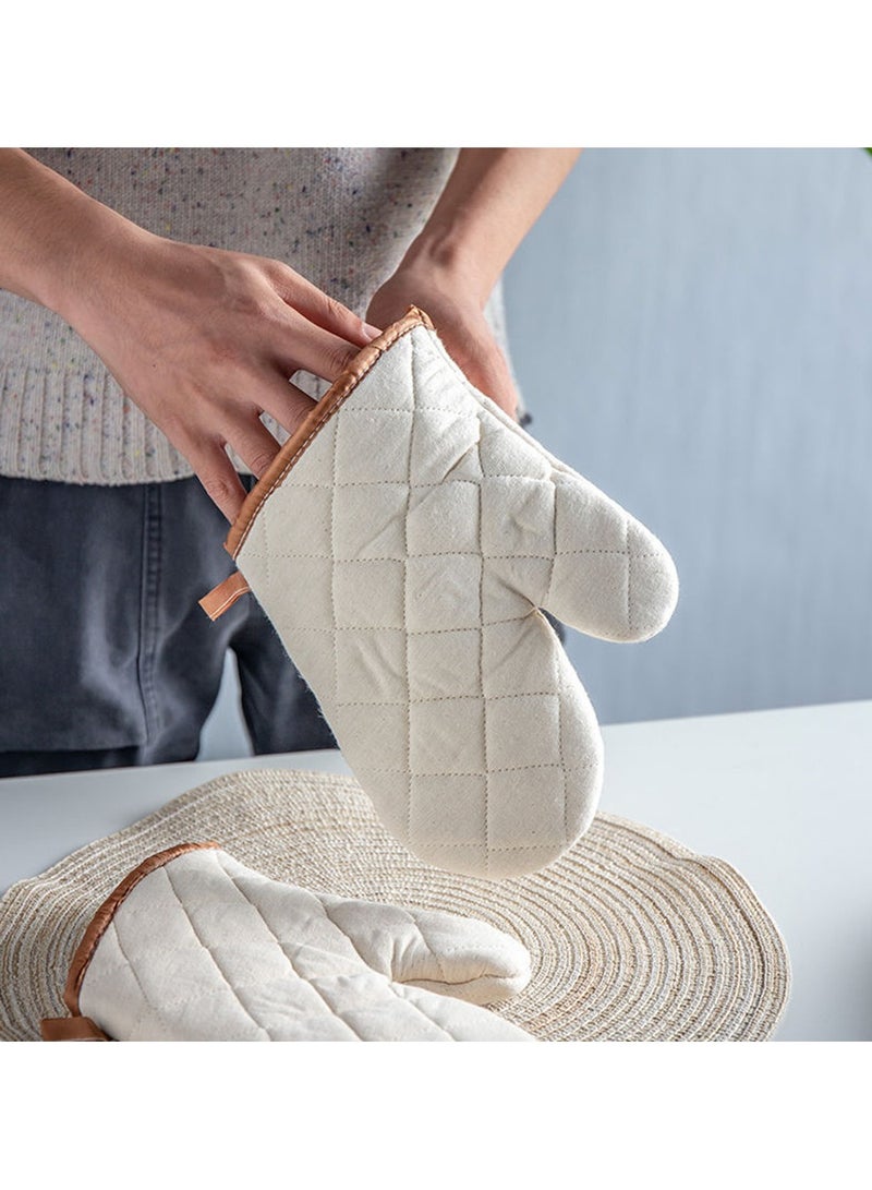 1 Pair Checkered Pattern Baking Insulation Gloves Oven Microwave Oven Gloves Heat Resistant and Heat-resistant Oven Gloves - Image 5