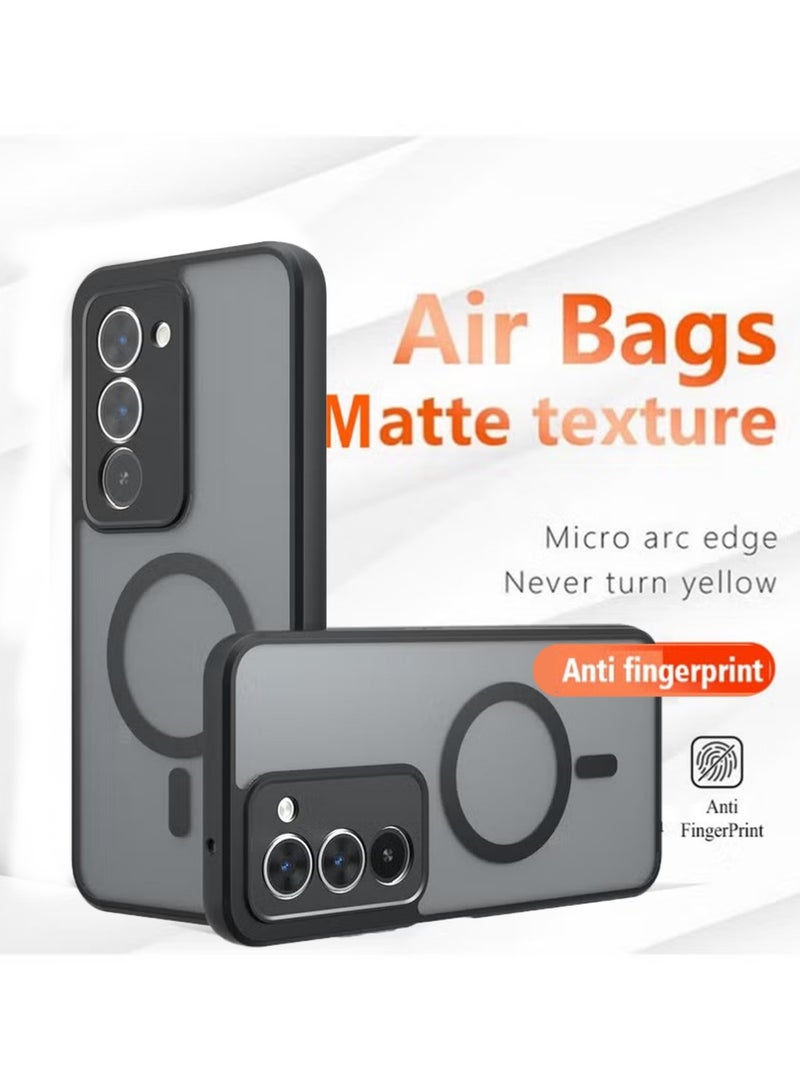 X-level Magnetic Case for Xiaomi Redmi 15 4G/5G 2025, Frosted Translucent Back Protective Slim Phone Cover, Anti-Fingerprints, Anti-Fall Drop Protection, Shockproof Case for Xiaomi Redmi 15 4G/5G 2025 (Black) - Image 1