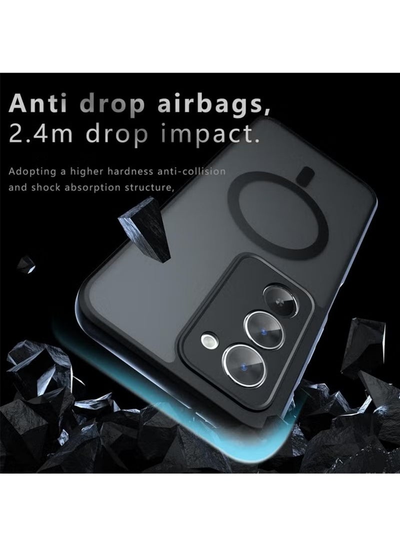 X-level Magnetic Case for Xiaomi Redmi 15 4G/5G 2025, Frosted Translucent Back Protective Slim Phone Cover, Anti-Fingerprints, Anti-Fall Drop Protection, Shockproof Case for Xiaomi Redmi 15 4G/5G 2025 (Black) - Image 4