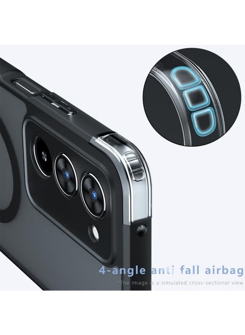 X-level Magnetic Case for Xiaomi Redmi 15 4G/5G 2025, Frosted Translucent Back Protective Slim Phone Cover, Anti-Fingerprints, Anti-Fall Drop Protection, Shockproof Case for Xiaomi Redmi 15 4G/5G 2025 (Black) - Image 5