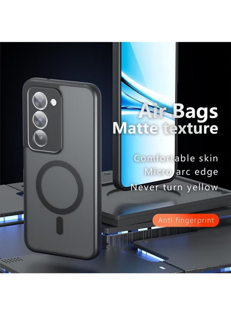 X-level Magnetic Case for Xiaomi Redmi 15 4G/5G 2025, Frosted Translucent Back Protective Slim Phone Cover, Anti-Fingerprints, Anti-Fall Drop Protection, Shockproof Case for Xiaomi Redmi 15 4G/5G 2025 (Black) - Image 2