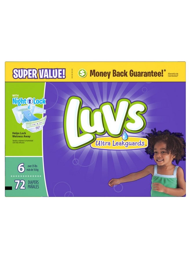 Luvs Ultra Leakguards Diapers, Size 6, 72 Count