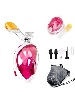 Generic Full Face Diving Mask, 180 Degree Panoramic View Snorkeling Mask, Easy Breathing Swimming Snorkeling Mask with Detachable Sports Camera Holder, Anti-Fog, Anti-Leak, Pancreas  - Image 2