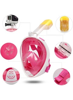 Generic Full Face Diving Mask, 180 Degree Panoramic View Snorkeling Mask, Easy Breathing Swimming Snorkeling Mask with Detachable Sports Camera Holder, Anti-Fog, Anti-Leak, Pancreas  - Image 5