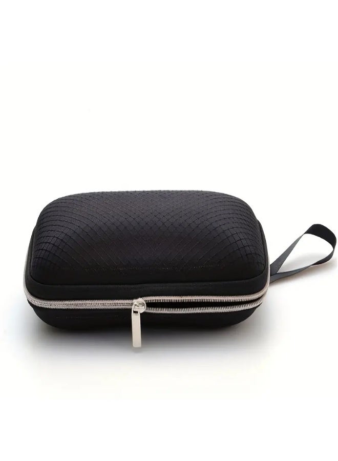 SCENT HOUSE Men's Grid Surface Eyeglass Case - Black, Zipper Closure, Business Gift - Image 2