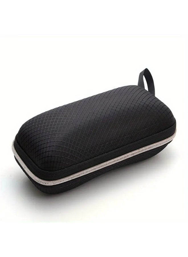 SCENT HOUSE Men's Grid Surface Eyeglass Case - Black, Zipper Closure, Business Gift - Image 1