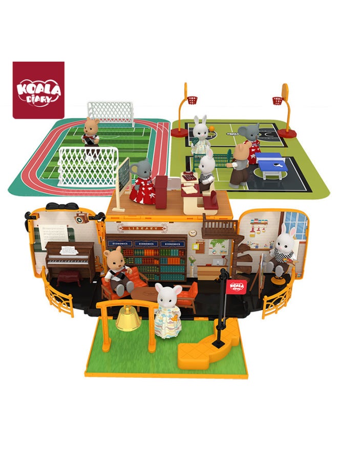 Koala Diary Bus Doll House Children's Play House Villa Girls Educational Toy House Development House Dream RV-Color:Pink Koala Rv (2 Random Figures) - Image 5