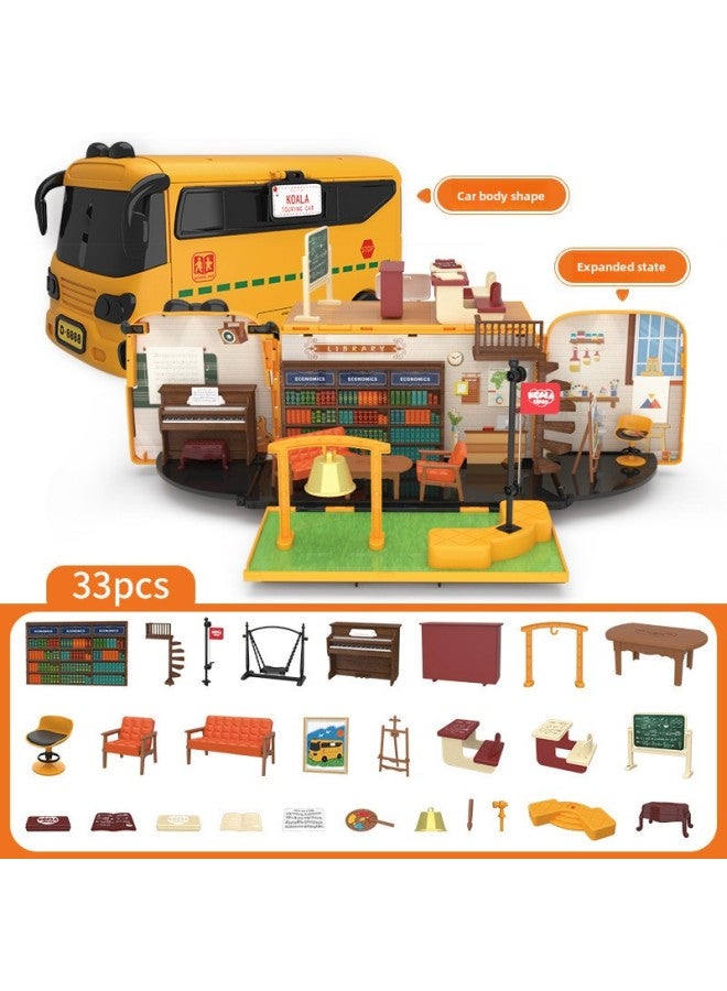 Koala Diary Bus Doll House Children's Play House Villa Girls Educational Toy House Development House Dream RV-Color:Pink Koala Rv (2 Random Figures) - Image 4