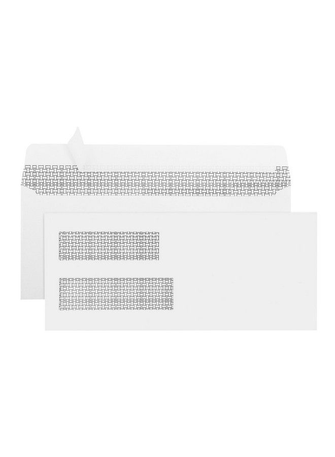 HERKKA 500 Pack 10 Double Window Security Business Mailing Envelopes Perfect Size For Multiple Business Statements Quickbooks Invoices And Return Envelopes Size 41 8 X 91 2 White 24 Lb - Image 1