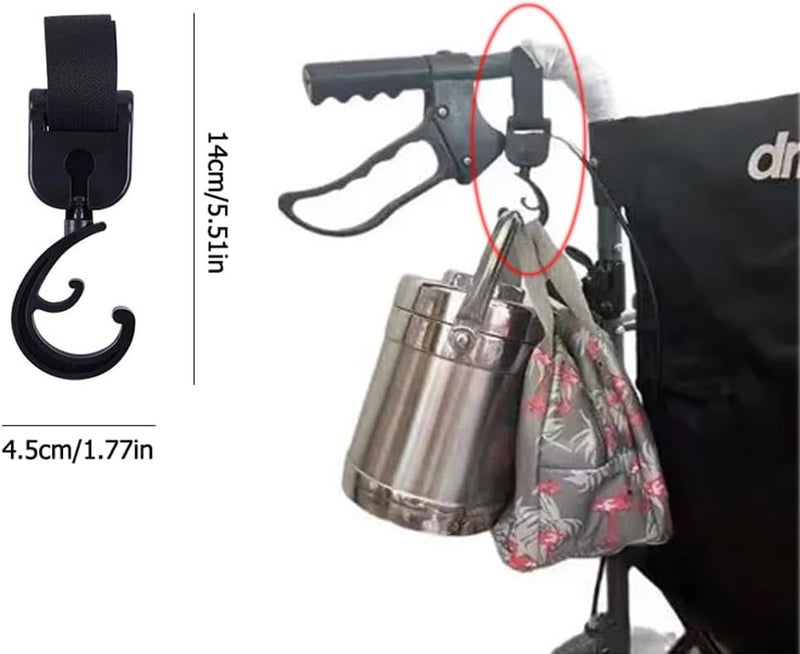 DeaHea 8 Pack Walkers Hook Hanging Rollator Walker Carry Hooks for 4 Wheels Rolling Walker with Seat Lightweight Wheelchair Electric Wheelchairs Shopping Utility Cart Trolley Dolly Under Arm Crutches - Image 2