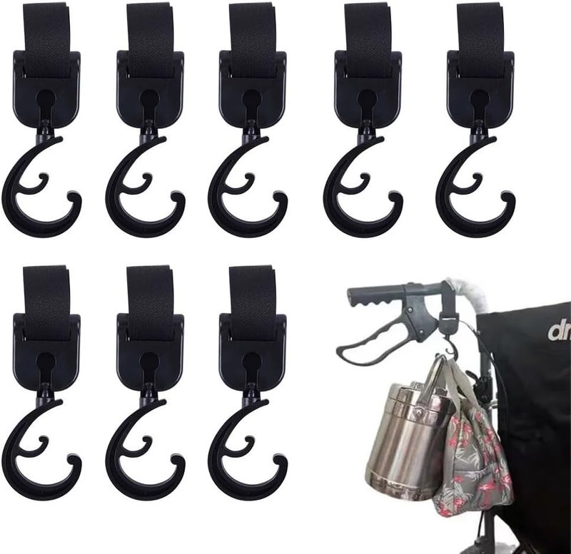 DeaHea 8 Pack Walkers Hook Hanging Rollator Walker Carry Hooks for 4 Wheels Rolling Walker with Seat Lightweight Wheelchair Electric Wheelchairs Shopping Utility Cart Trolley Dolly Under Arm Crutches - Image 1