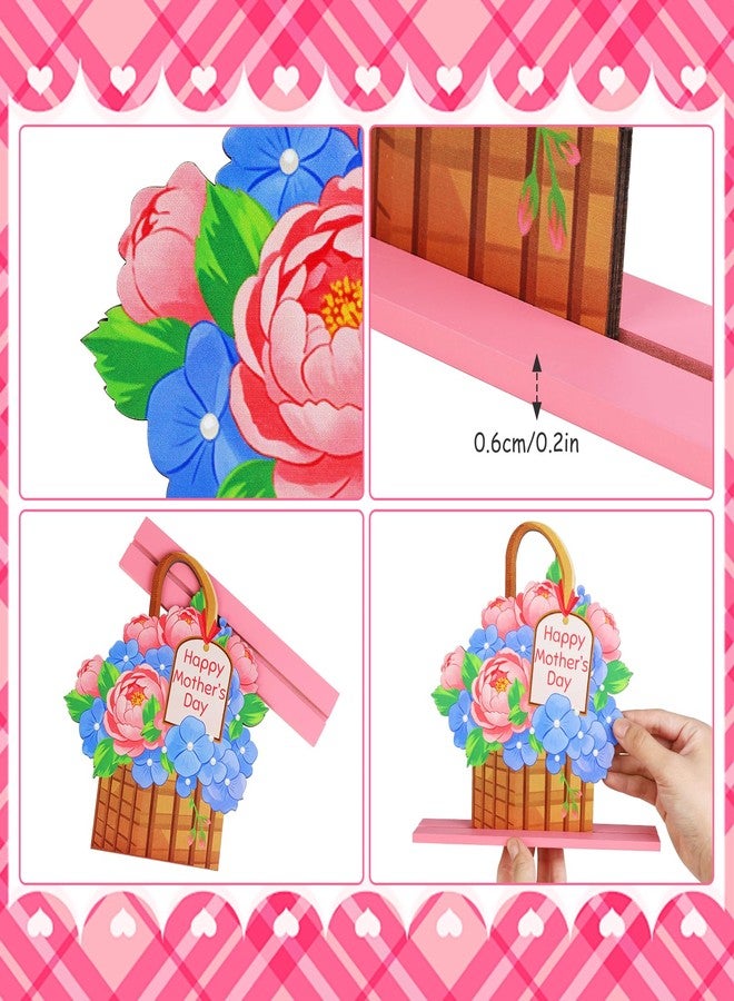 Fangoo 4 Pcs Mother's Day Table Centerpieces Decorations Wooden Happy Mother's Day Table Topper Sign Mom's Birthday Party Gift Home Decor Photo Props Best Mom Ever Detachable Decoration - Image 3