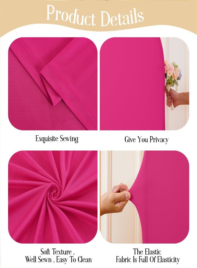 HB HBB MAGIC Pink Arch Backdrop Cover Set of 2 Hot Pink Arch Cover 7.2 and 6ft Wedding Arch Cover Stretchy Backdrop Bridal Baby Shower Birthday Party Arches Stand Covers Spandex - Image 5