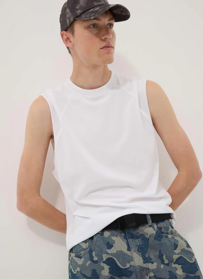 Ovs OVS White Pure Cotton Tank Top Â€“ Regular Fit