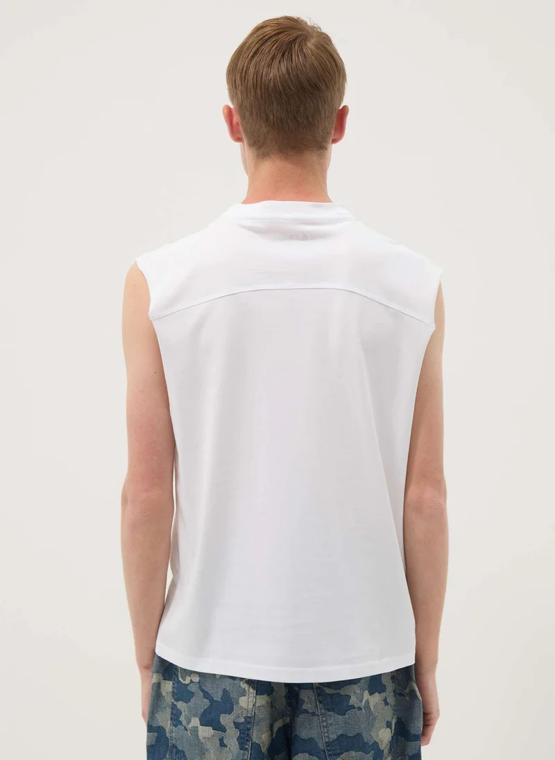 Ovs  OVS White Pure Cotton Tank Top Â€“ Regular Fit for Men | Best Price UAE