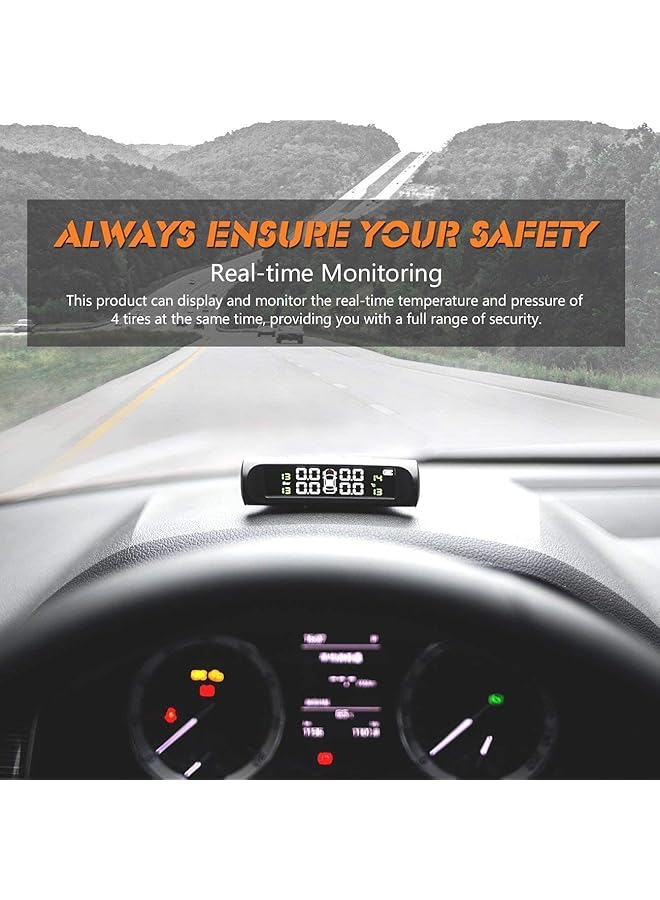 SCIENISH Car Tire Pressure Monitoring Intelligent System Solar Power Wireless Led Display Tpms With 4 External Sensor - Image 3