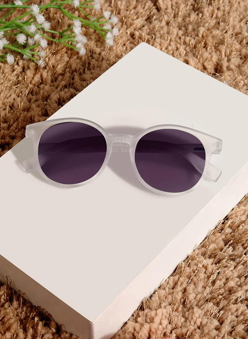 Woggles Fireglow White Round Kids Sunglasses
