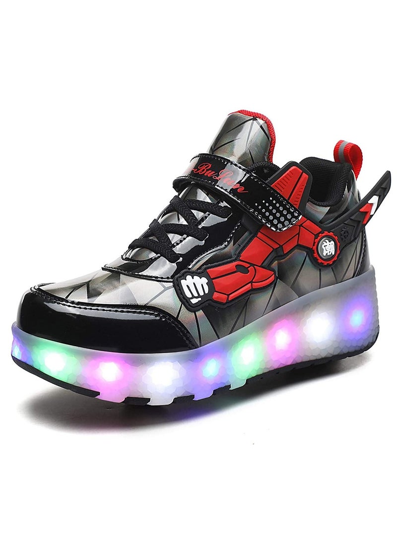 Sharpdo Kids Roller Skates Light up Shoes with Double Wheel Shoes LED USB Charging Roller Sneakers for Girls Boys Best Gift  - Image 3
