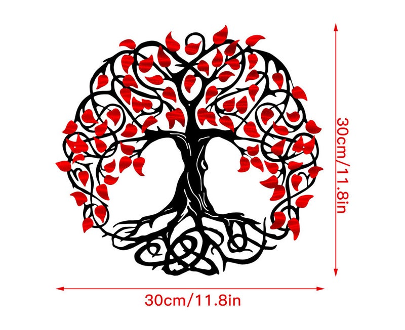 لوحة جدارية شجرة الحياة B-05، 30×30 سم، معدنيّة - Image 2