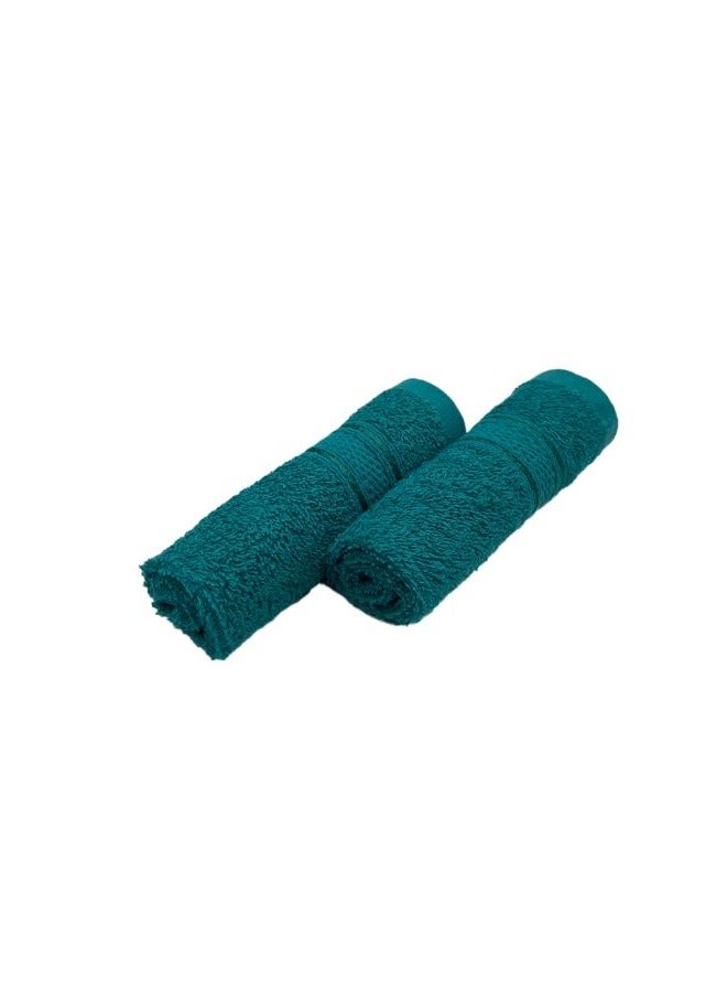 بيفت منشفة وجه فاخرة من دافوديل (أزرق فيروزي) (30 × 30 سم - مجموعة من قطعتين) قطن، عالية الامتصاص وسريعة الجفاف، بياضات حمام بجودة الفنادق والمنتجعات الصحية مع دوبي ألماس مخطط - 500 جم لكل متر مربع  - Image 4