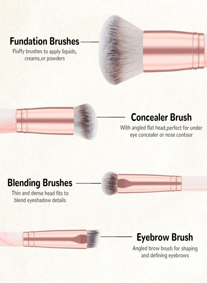 START MAKERS Makeup Brushes Dual Ended, 2Pcs Foundation Contour Concealer Brush Set for Blending Buffing Highlighting Setting, Professional Women Liquid Cream Powder Make up Brushes Set, Pink - Image 2