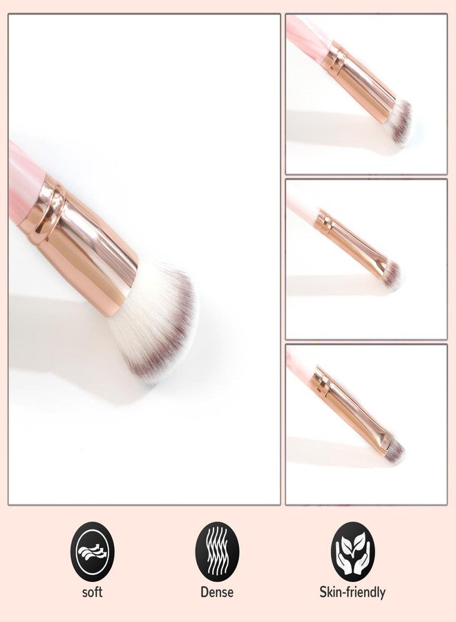 START MAKERS Makeup Brushes Dual Ended, 2Pcs Foundation Contour Concealer Brush Set for Blending Buffing Highlighting Setting, Professional Women Liquid Cream Powder Make up Brushes Set, Pink - Image 3