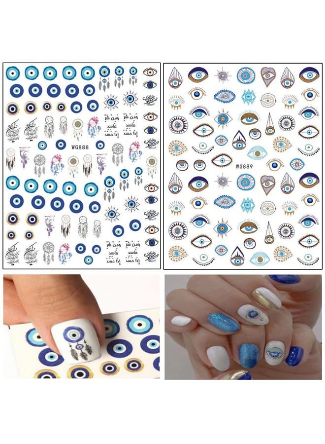 Onsdag Eyes Nail Art Stickers, Funny Eye Nail Decals 3D Self-Adhesive Nail Art Design, Eyelash Eye Nail Sticker Special Acrylic Nails Supplies for Women Girls Manicure Charms Decoration Nail Decal (8 Sheets) - Image 4