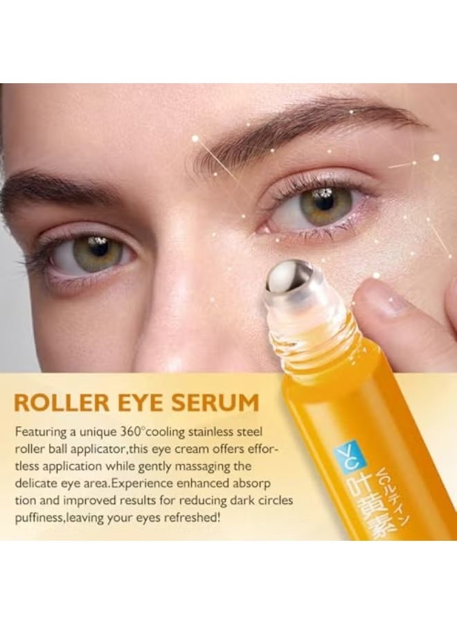 Dinkiss Lutein Eye Essence Oil, Vc Lutein Eye Essence Oil, Lutein Eye Serum, Lutein Eye Oil, Under Eye Oil Roller Ball, Japan Firming Anti-Aging Eye Serum For Eye Bags (8ml)*4 - Image 4
