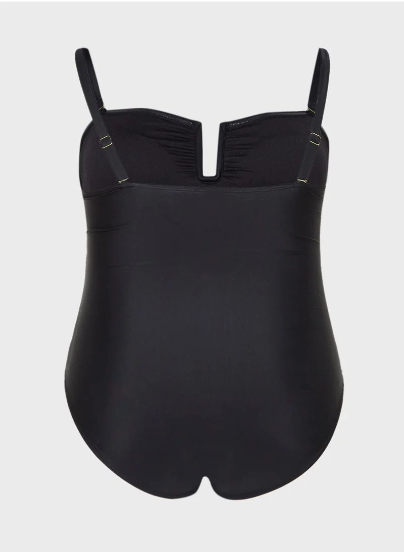 River Island Plus Applique Bandeau Swimsuit